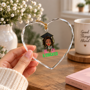 Pink And Green Black History Month Glass Ornament - Material: Heart Glass Ornament