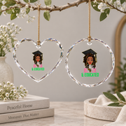 Pink And Green Black History Month Glass Ornament - Material: Heart Glass Ornament
