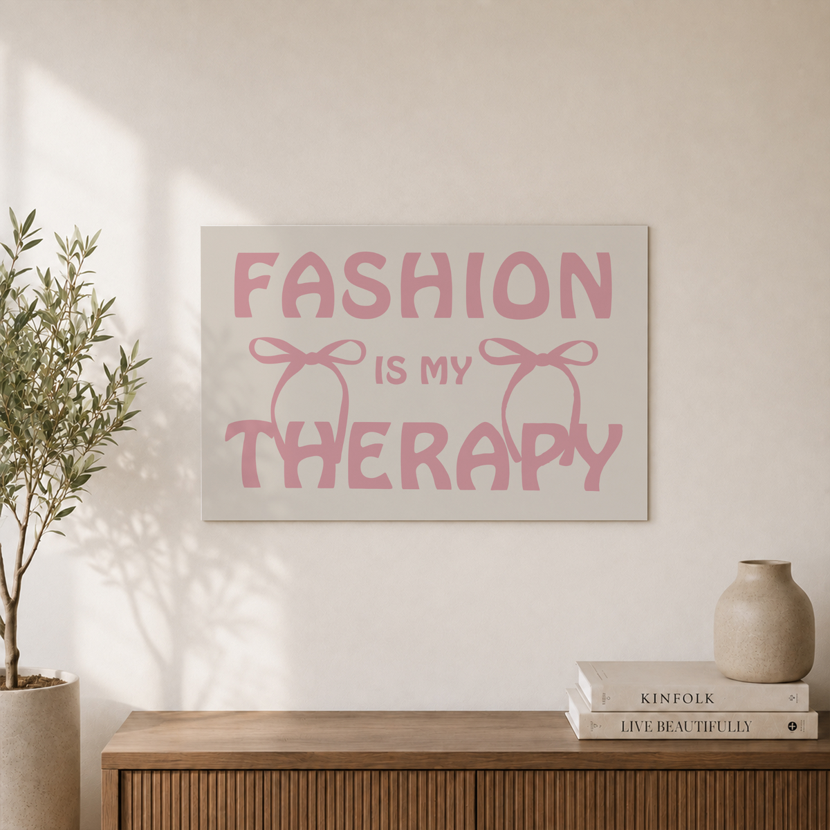Pink Bows Wall Art Girly Bedroom Decor Preppy Coquette Poster Above Bed Horizontal Room Decor UNFRAMED - Format: Unframed Paper Poster