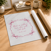 Pink Christian Wall Art Bible Verse Nursery Baby Room Decor Cute Bow Nursery Bible Art Baby Shower Christian Gift Wall Art In Pink Wall Art, Modern Wall Decor, 12x18 UNFRAMED - Format: Rolled Canvas