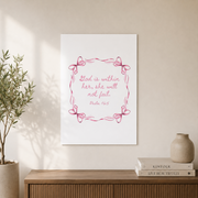 Pink Christian Wall Art Bible Verse Nursery Baby Room Decor Cute Bow Nursery Bible Art Baby Shower Christian Gift Wall Art In Pink Wall Art, Modern Wall Decor, 12x18 UNFRAMED - Format: Unframed Paper Poster
