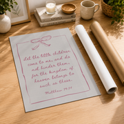 Pink Christian Wall Art Bible Verse Nursery Baby Room Decor Cute Bow Nursery Bible Art Baby Shower Christian Gift Wall Art In Pink Wall Art, Modern Wall Decor, 8x12 UNFRAMED - Format: Rolled Canvas