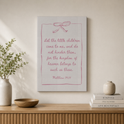 Pink Christian Wall Art Bible Verse Nursery Baby Room Decor Cute Bow Nursery Bible Art Baby Shower Christian Gift Wall Art In Pink Wall Art, Modern Wall Decor, 8x12 UNFRAMED - Format: Stretched Canvas