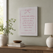 Pink Christian Wall Art Bible Verse Nursery Baby Room Decor Cute Bow Nursery Bible Art Baby Shower Christian Gift Wall Art In Pink Wall Art, Modern Wall Decor, 8x12 UNFRAMED - Format: Stretched Canvas