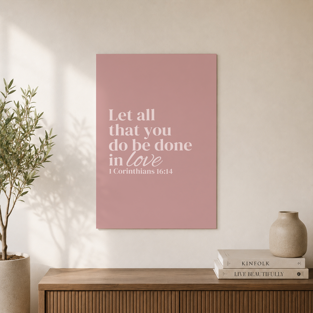 Pink Christian Women Wall Art Set, Bible Verse Scripture Prints - Format: Unframed Paper Poster
