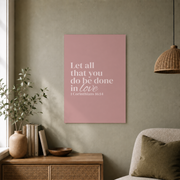 Pink Christian Women Wall Art Set, Bible Verse Scripture Prints - Format: Unframed Paper Poster
