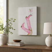 Pink Cowgirl Martini Wall Art Western Poster Coastal Aesthetic Trendy Dorm Room Decor - Format: Stretched Canvas