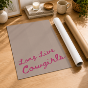 Pink Cowgirl Wall Art Set Long Live Cowgirls Retro Western Poster Cowboy Boots Dorm Room Decor - Format: Rolled Canvas