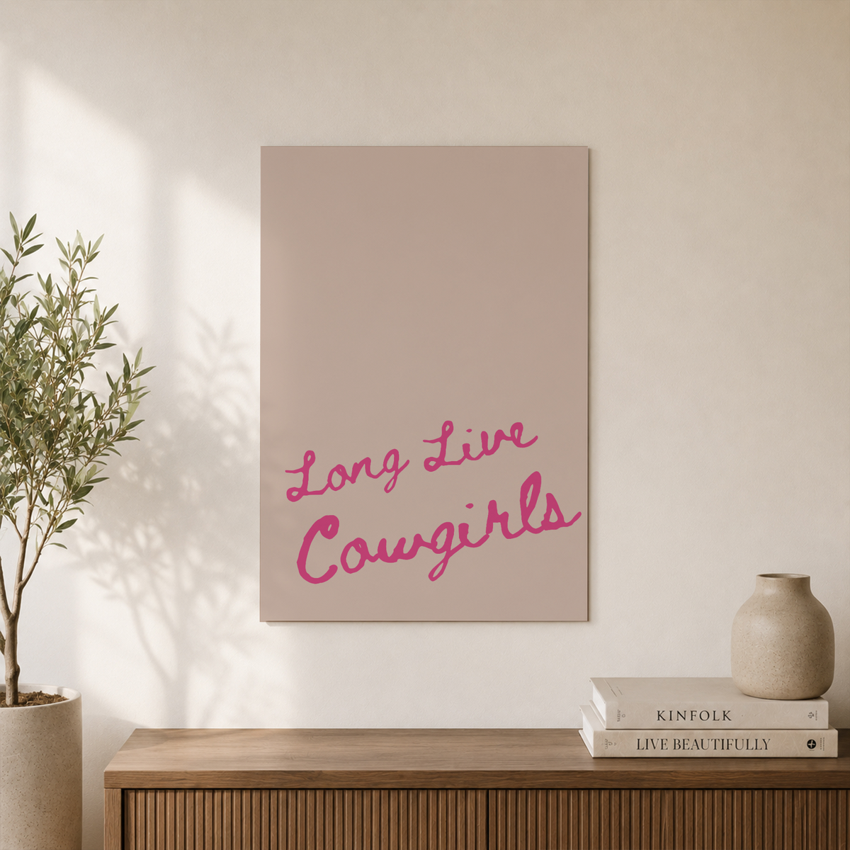 Pink Cowgirl Wall Art Set Long Live Cowgirls Retro Western Poster Cowboy Boots Dorm Room Decor - Format: Unframed Paper Poster