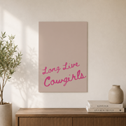 Pink Cowgirl Wall Art Set Long Live Cowgirls Retro Western Poster Cowboy Boots Dorm Room Decor - Format: Unframed Paper Poster