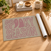 Pink Halloween Ghost Wall Art Trendy Poster Digital Spooky Preppy Decor - Format: Rolled Canvas