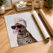 Pink Leopard Wall Art Girly Cheetah Poster Retro Coquette Room Decor Trendy Animal Print Poster UNFRAMED - Format: Rolled Canvas