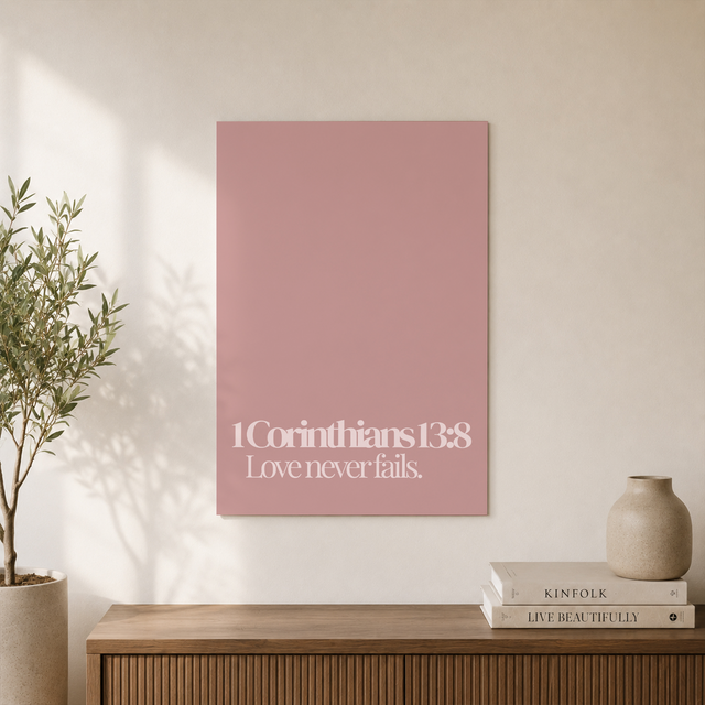 Pink Scripture Wall Art Set, Christian Women Faith Prints - Format: Unframed Paper Poster