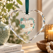 Plants And Coffee Gardener Bean Lover Glass Ornament - Material: Heart Glass Ornament