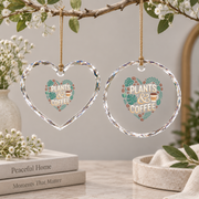 Plants And Coffee Gardener Bean Lover Glass Ornament - Material: Heart Glass Ornament