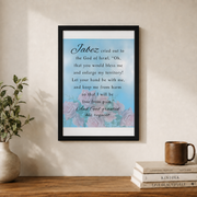 Prayer Of Jabez, Bible Verse Poster Wall Art, Modern Wall Decor For Living Room Bedroom, 16x24 UNFRAMED - Format: Black Framed Poster