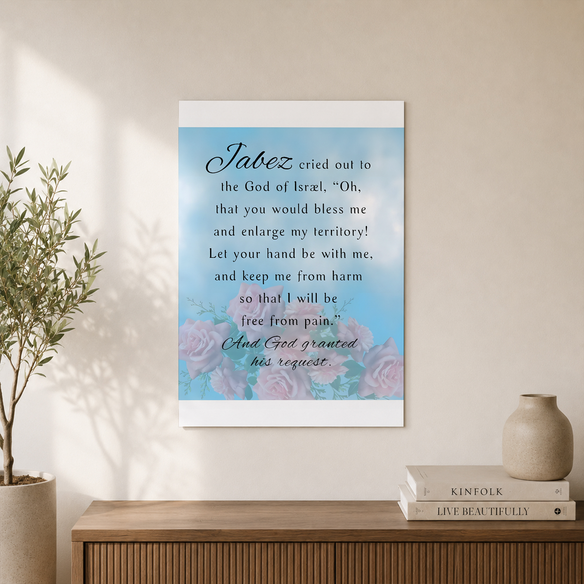 Prayer Of Jabez, Bible Verse Poster Wall Art, Modern Wall Decor For Living Room Bedroom, 16x24 UNFRAMED - Format: Unframed Paper Poster