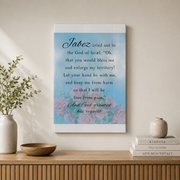 Prayer Of Jabez Christian Wall Art, Blessing Bible Verse Poster - Format: Stretched Canvas