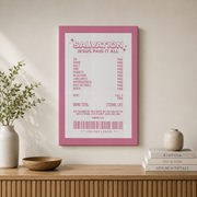 Preppy Christian Wall Art Pink, Retro Bible Verse Poster, Jesus Art Print, Trendy Christian Home Decor Gift For Her, Girl Affirmation Poster Wall Art, Modern Wall Decor, 12x18 UNFRAMED - Format: Stretched Canvas