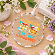 Preppy Math Pi Equals Pie Funny Design Glass Ornament - Material: Circle Glass Ornament