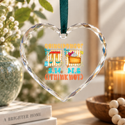 Preppy Math Pi Equals Pie Funny Design Glass Ornament - Material: Heart Glass Ornament