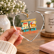 Preppy Math Pi Equals Pie Funny Design Glass Ornament - Material: Heart Glass Ornament
