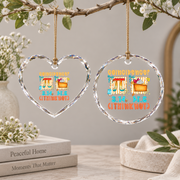Preppy Math Pi Equals Pie Funny Design Glass Ornament - Material: Heart Glass Ornament