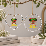 Pretty Black And Educated Afro Queen Glass Ornament - Material: Heart Glass Ornament