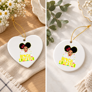 Pretty Black Educated Strong Queen Glass Ornament - Material: Heart Ceramic Ornament