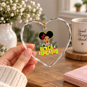 Pretty Black Educated Strong Queen Glass Ornament - Material: Heart Glass Ornament