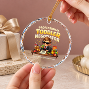 Professional Negotiator Funny Baby Keepsake Ceramic Ornament - Material: Circle Glass Ornament