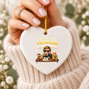 Professional Negotiator Funny Baby Keepsake Ceramic Ornament - Material: Heart Ceramic Ornament
