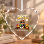 Professional Negotiator Funny Baby Keepsake Ceramic Ornament - Material: Heart Glass Ornament