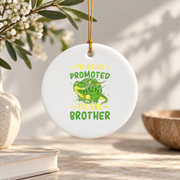 Promoted To Big Brother Pregnancy Announcement Ceramic Ornament - Material: Circle Ceramic Ornament