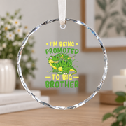 Promoted To Big Brother Pregnancy Announcement Ceramic Ornament - Material: Circle Glass Ornament