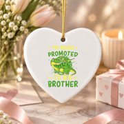 Promoted To Big Brother Pregnancy Announcement Ceramic Ornament - Material: Heart Ceramic Ornament