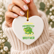 Promoted To Big Brother Pregnancy Announcement Ceramic Ornament - Material: Heart Ceramic Ornament