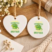 Promoted To Big Brother Pregnancy Announcement Ceramic Ornament - Material: Heart Ceramic Ornament