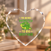 Promoted To Big Brother Pregnancy Announcement Ceramic Ornament - Material: Heart Glass Ornament