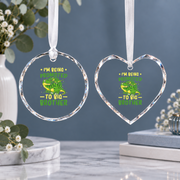 Promoted To Big Brother Pregnancy Announcement Ceramic Ornament - Material: Heart Glass Ornament