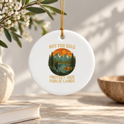 Protect Public Lands Nature Hiking Ceramic Ornament - Material: Circle Ceramic Ornament