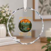 Protect Public Lands Nature Hiking Ceramic Ornament - Material: Circle Glass Ornament