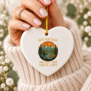 Protect Public Lands Nature Hiking Ceramic Ornament - Material: Heart Ceramic Ornament