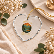 Protect Public Lands Nature Hiking Ceramic Ornament - Material: Heart Glass Ornament