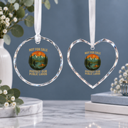 Protect Public Lands Nature Hiking Ceramic Ornament - Material: Heart Glass Ornament