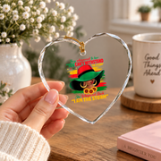 Proud Black African American History Glass Ornament - Material: Heart Glass Ornament