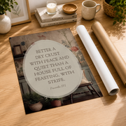 Proverbs 17:1 Christian Wall Art, Minimal Bible Verse Home Poster - Format: Rolled Canvas