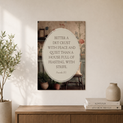 Proverbs 17:1 Christian Wall Art, Minimal Bible Verse Home Poster - Format: Unframed Paper Poster
