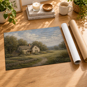 Proverbs 24:3-4 Christian Wall Art, By Wisdom A House Is Built Cottage Poster - Format: Rolled Canvas