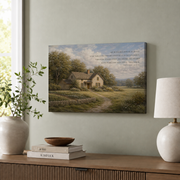 Proverbs 24:3-4 Christian Wall Art, By Wisdom A House Is Built Cottage Poster - Format: Stretched Canvas